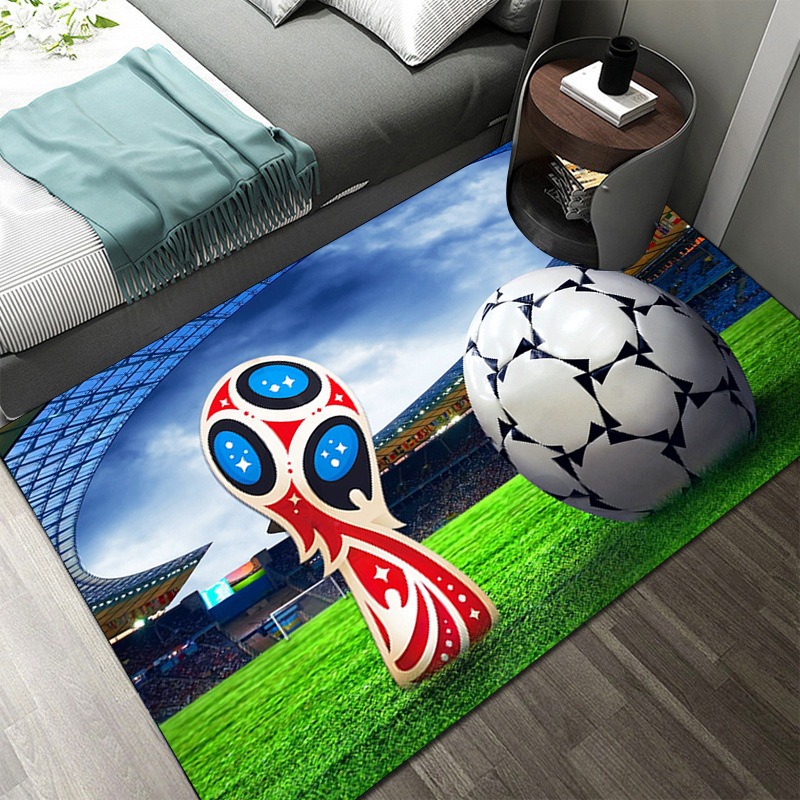 Outdoor Sport Live - Cooler Fußball-Weltflaggen-Druck Rutschfester Großer Bodenteppich Sport
