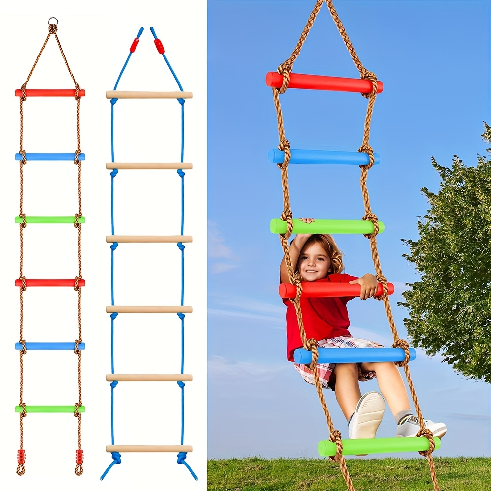 Outdoor Sport Climbing Gear - 1 Stück Bunte Kinder-Kletterleiter mit Schaukel,