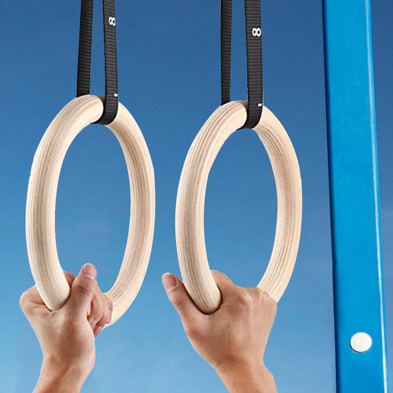 Gymnastic Bar Home - 1-teilige Gymnastikringe aus Birkenholz zum Hochziehen,