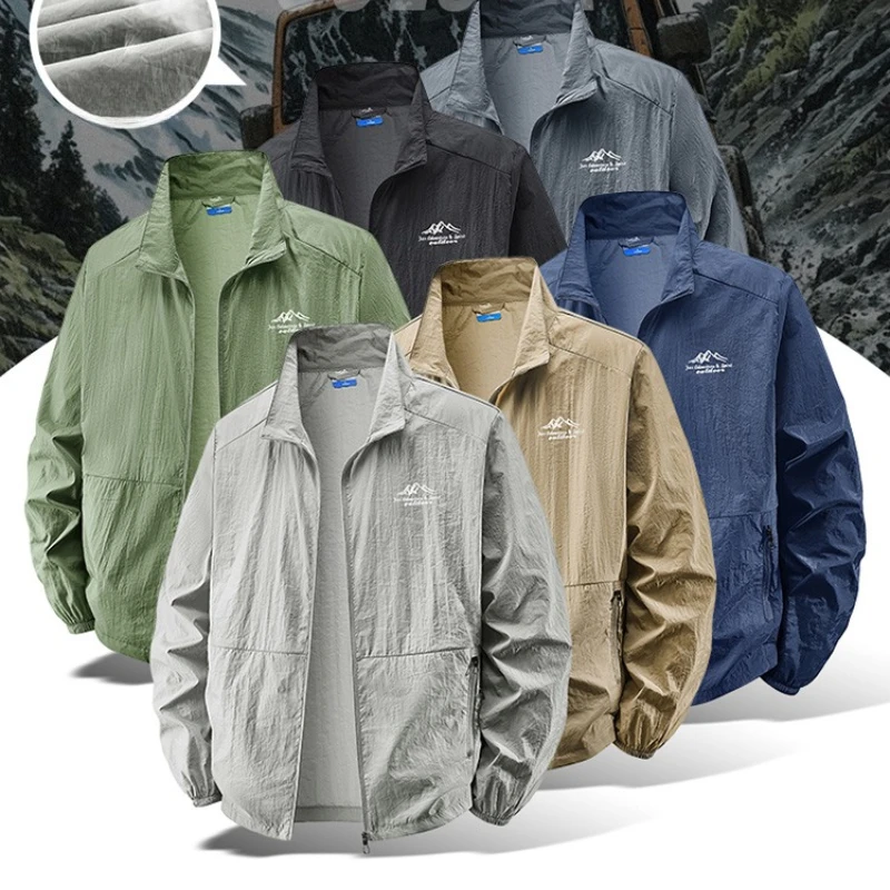 Outdoor Sport Jacket Brand - Outdoor-Wanderjacke mit UV-Schutz UPF50+ für Herren,