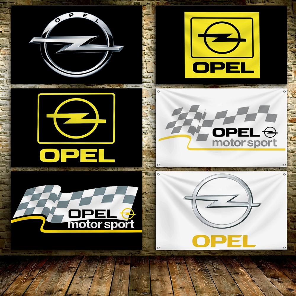 Outdoor Sport Background - O-Opels Motorsport Metall-Logo-Flaggen, Maßgefertigte Wandbehang-Hintergrundkunst-Banner für