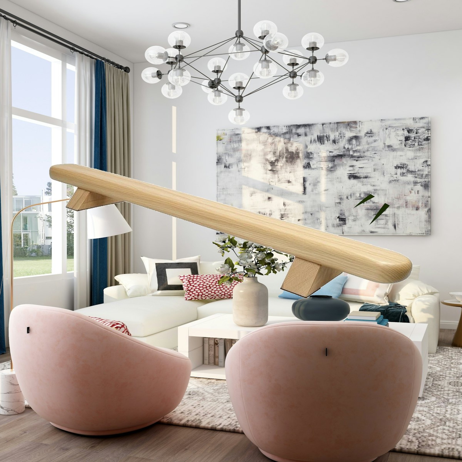 Gymnastic Bar Home - Holz-Turnstange mit abgerundeten Kanten und komfortablem
